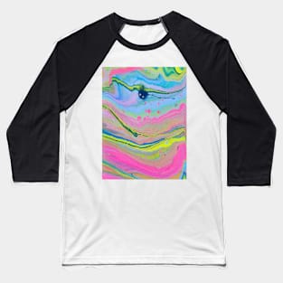 Deep Sea Creature - Abstract Acrylic Pour Painting Baseball T-Shirt